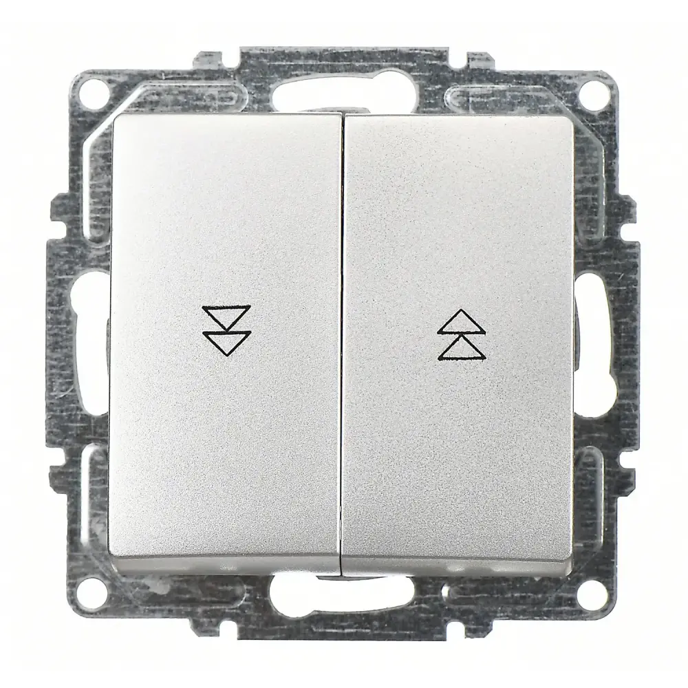 Visage Jaluzi Kumanda Anahtarı (İki Düğmeli), Gümüş (Mekanizma + Tuş/Kapak) - 1