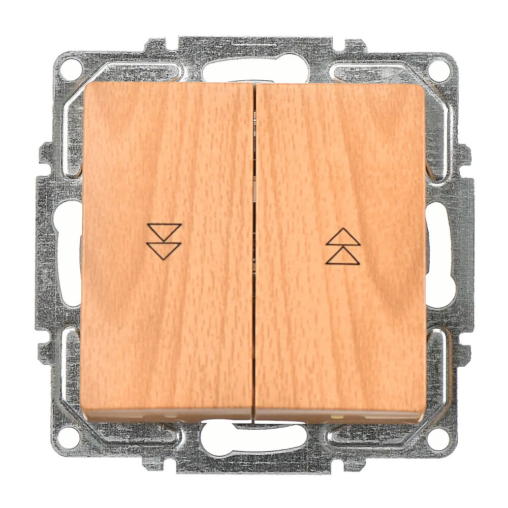 Visage Jaluzi Kumanda Anahtarı (İki Düğmeli) (klipsli), Akçaağaç (Mekanizma + Tuş/Kapak) - Günsan Elektrik