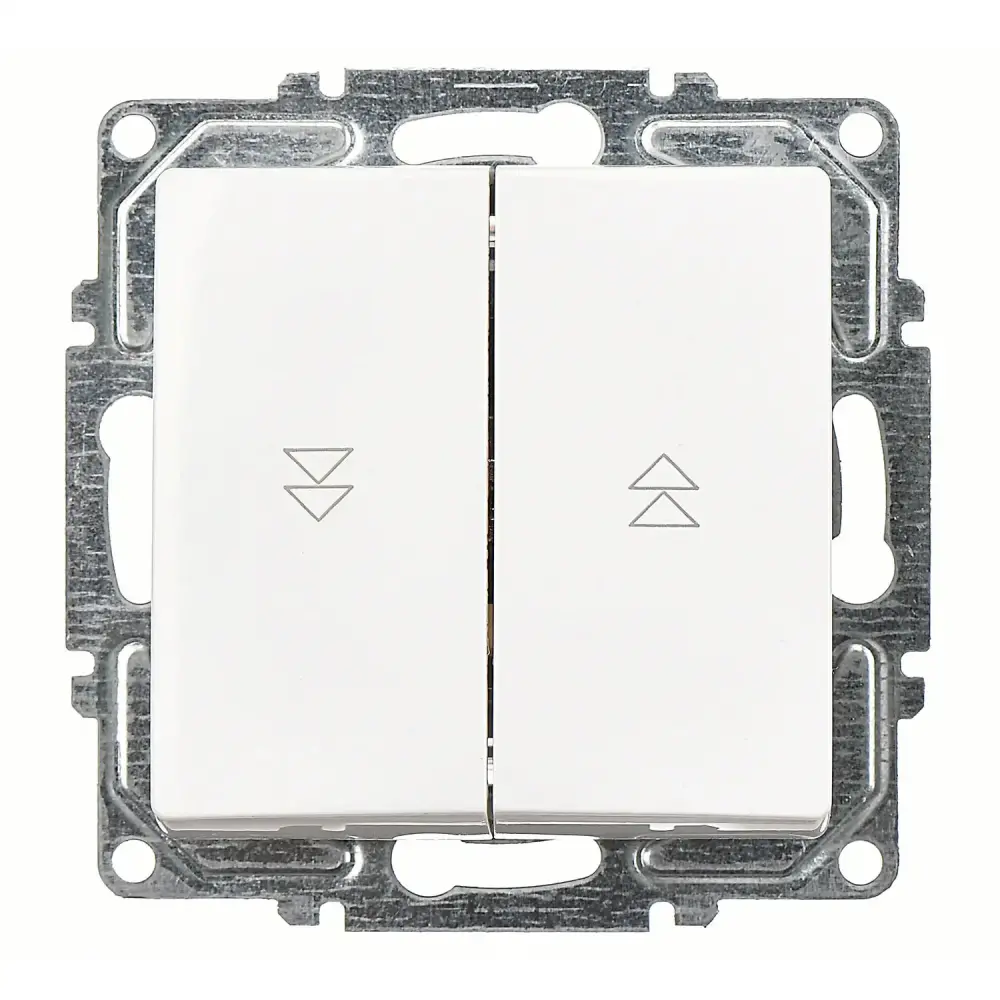 Visage Jaluzi Kumanda Anahtarı (İki Düğmeli) (klipsli), Beyaz (Mekanizma + Tuş/Kapak) 