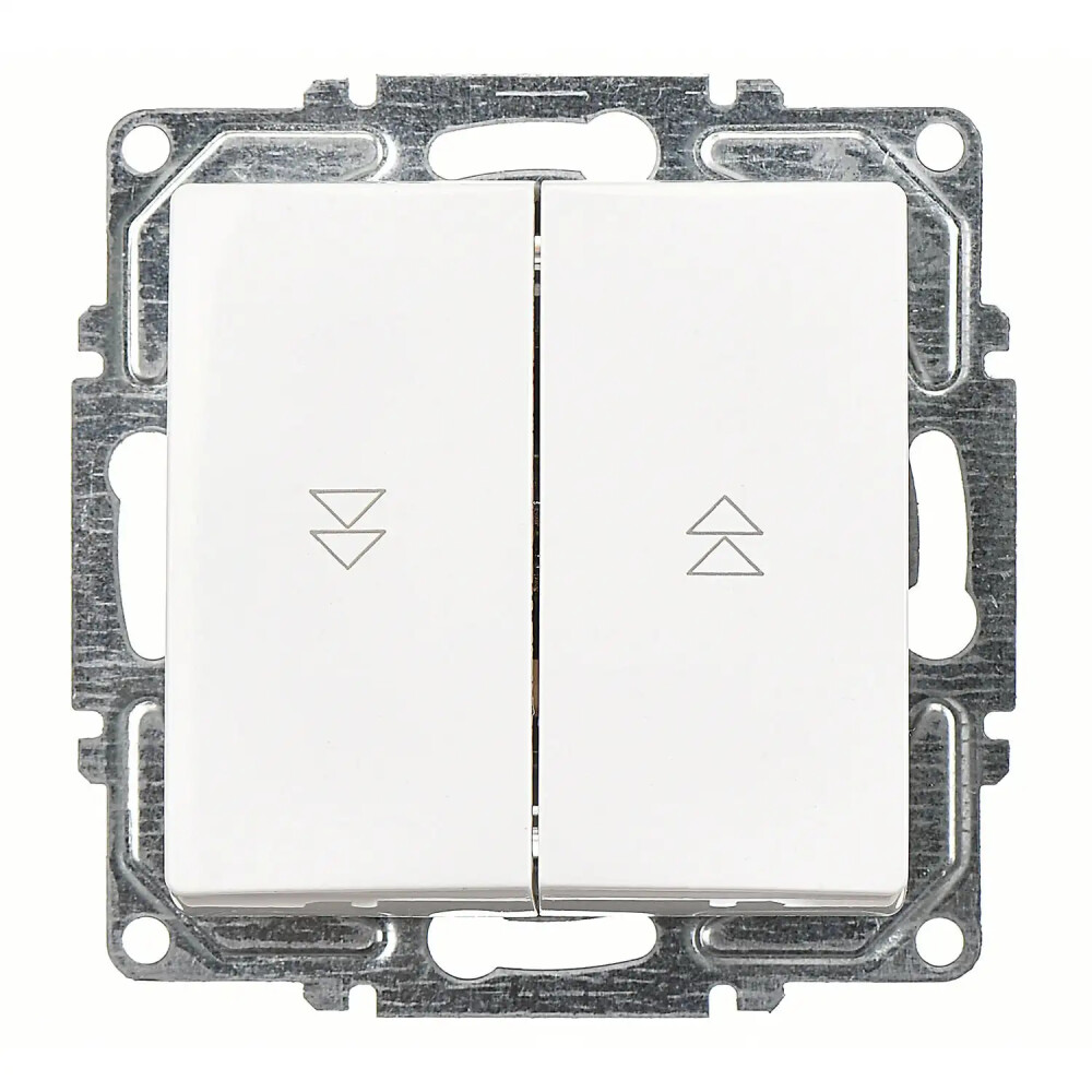 Visage Jaluzi Kumanda Anahtarı (İki Düğmeli) (klipsli), Beyaz (Mekanizma + Tuş/Kapak) - Günsan Elektrik