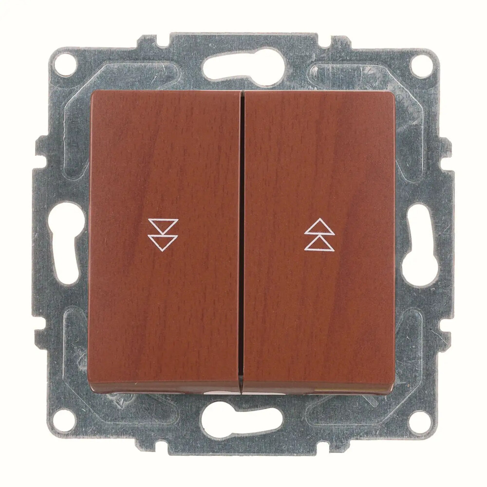 Visage Jaluzi Kumanda Anahtarı (İki Düğmeli) (klipsli), Ceviz (Mekanizma + Tuş/Kapak) - Günsan Elektrik