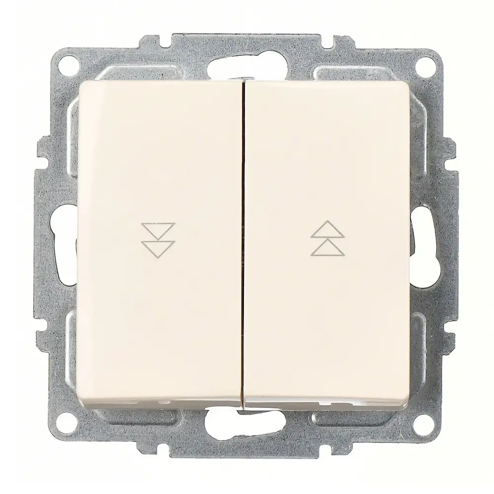 Visage Jaluzi Kumanda Anahtarı (İki Düğmeli) (klipsli), Krem (Mekanizma + Tuş/Kapak) 