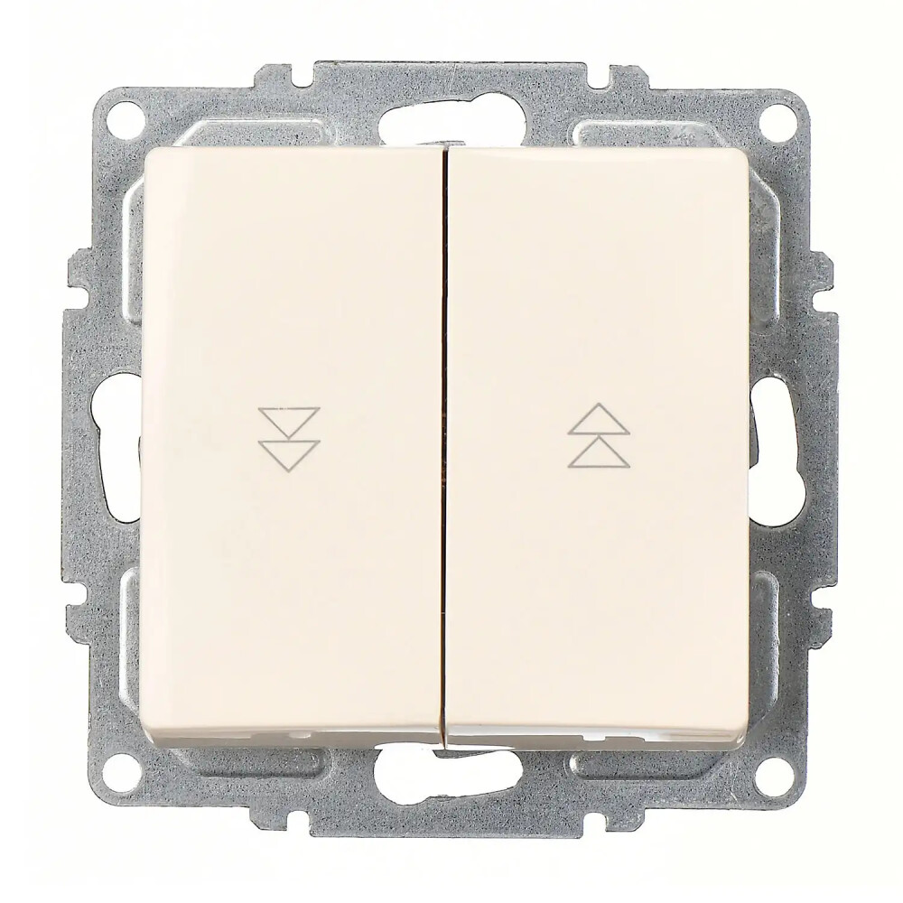 Visage Jaluzi Kumanda Anahtarı (İki Düğmeli) (klipsli), Krem (Mekanizma + Tuş/Kapak) - Günsan Elektrik