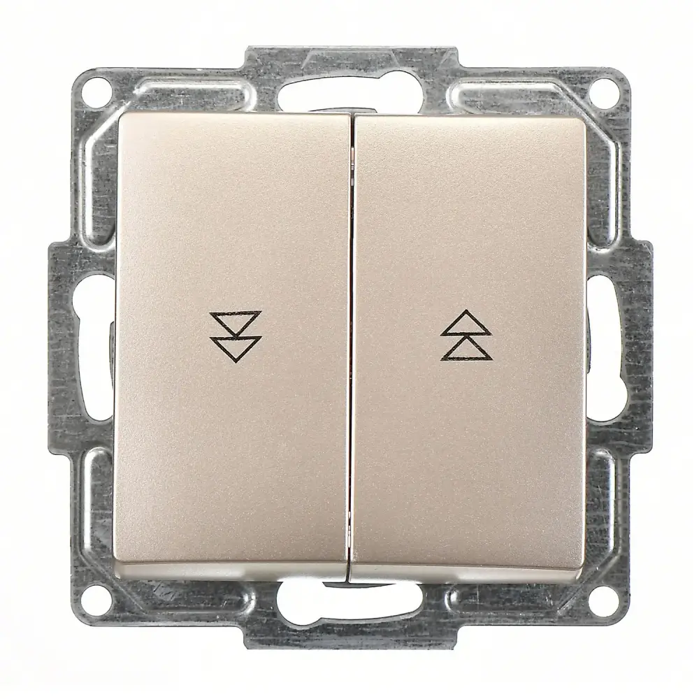 Visage Jaluzi Kumanda Anahtarı (İki Düğmeli) (klipsli), Metalik Bej (Mekanizma + Tuş/Kapak) - 1