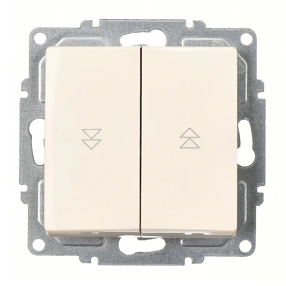 Visage Jaluzi Kumanda Anahtarı (İki Düğmeli), Krem (Mekanizma + Tuş/Kapak) - Günsan Elektrik