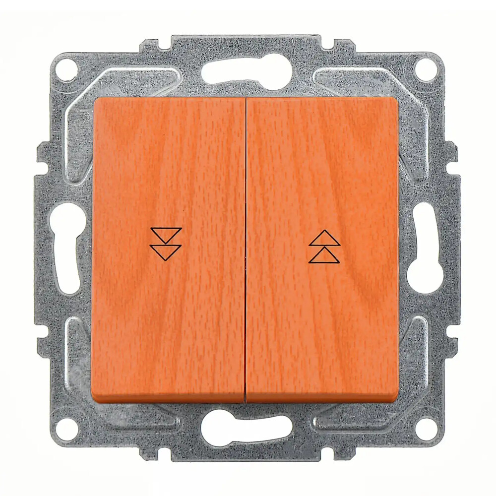 Visage Jaluzi Kumanda Anahtarı (İki Düğmeli), Meşe (Mekanizma + Tuş/Kapak) - Günsan Elektrik