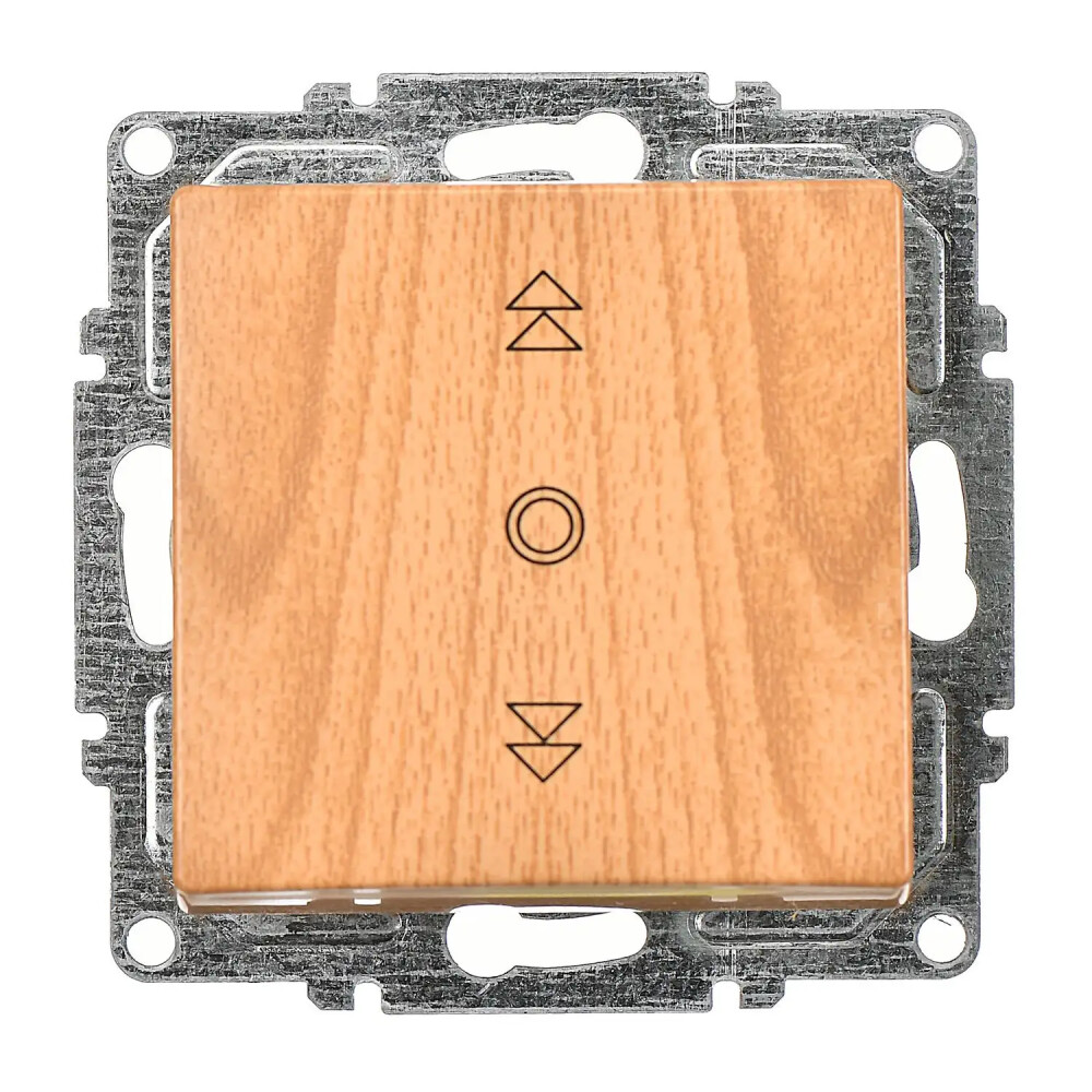 Visage Jaluzi Kumanda Anahtarı (Tek Düğmeli), Akçaağaç (Mekanizma + Tuş/Kapak) - Günsan Elektrik