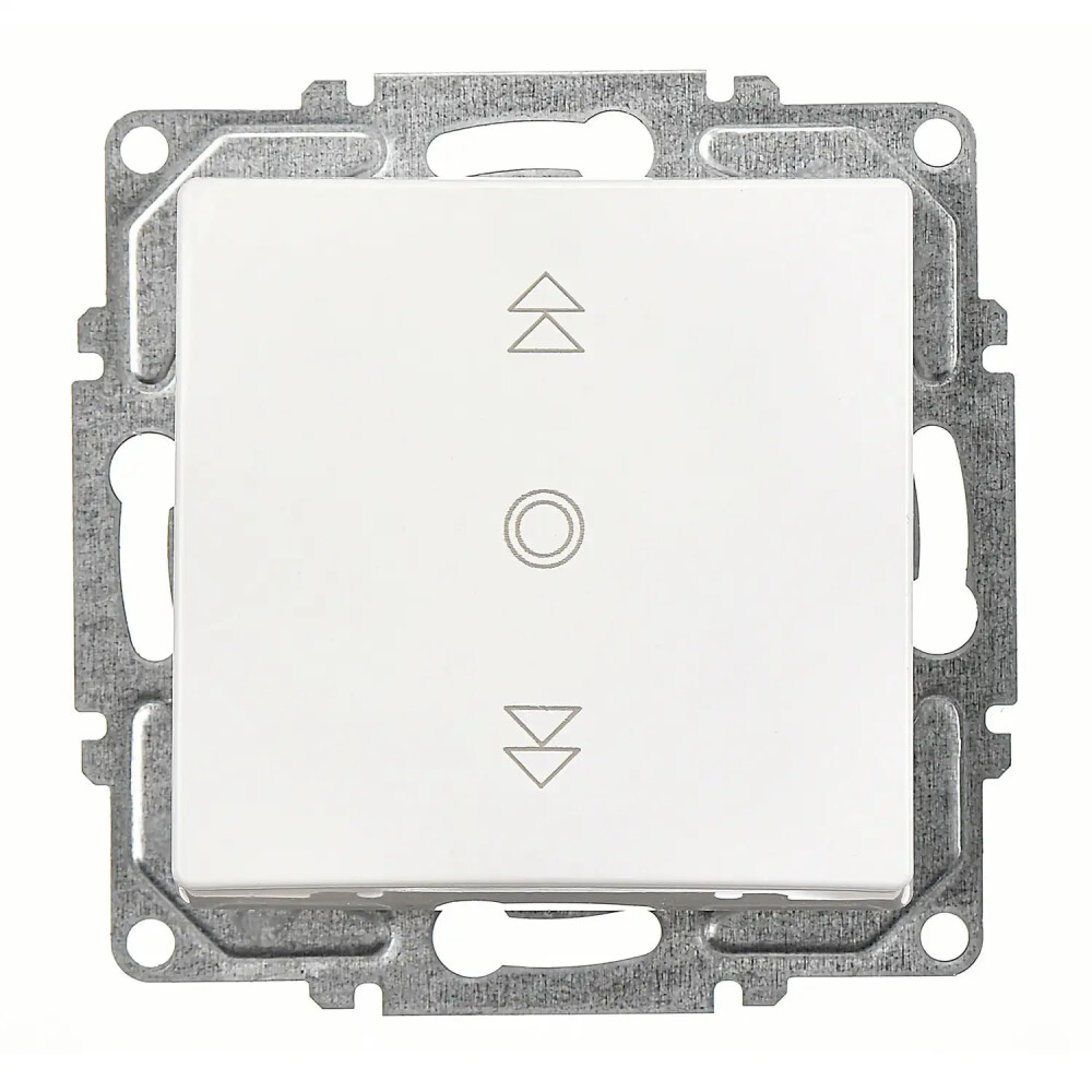 Visage Jaluzi Kumanda Anahtarı (Tek Düğmeli), Beyaz (Mekanizma + Tuş/Kapak) - Günsan Elektrik