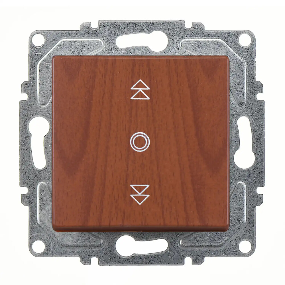 Visage Jaluzi Kumanda Anahtarı (Tek Düğmeli), Ceviz (Mekanizma + Tuş/Kapak) - Günsan Elektrik