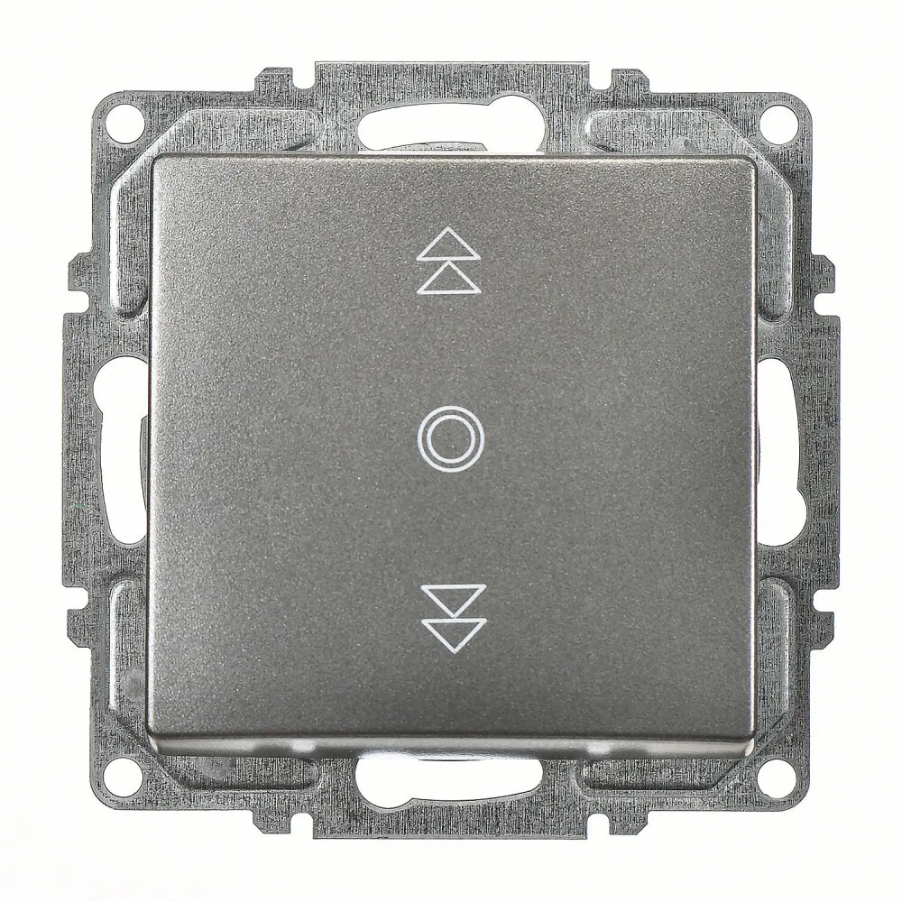 Visage Jaluzi Kumanda Anahtarı (Tek Düğmeli), Füme (Mekanizma + Tuş/Kapak) - Günsan Elektrik