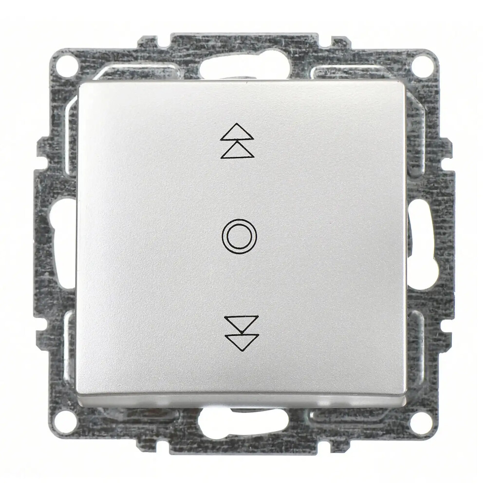 Visage Jaluzi Kumanda Anahtarı (Tek Düğmeli), Gümüş (Mekanizma + Tuş/Kapak) - Günsan Elektrik