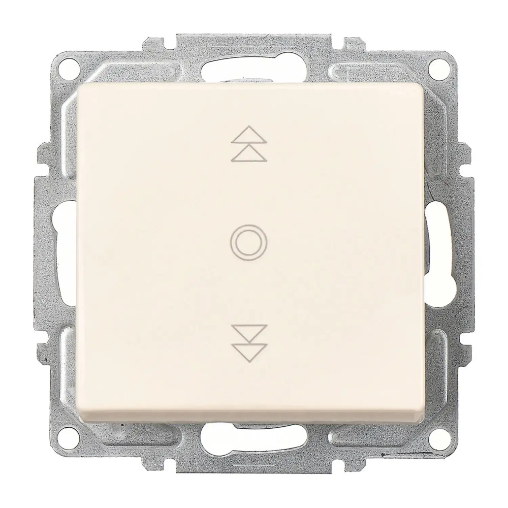 Visage Jaluzi Kumanda Anahtarı (Tek Düğmeli), Krem (Mekanizma + Tuş/Kapak) - Günsan Elektrik