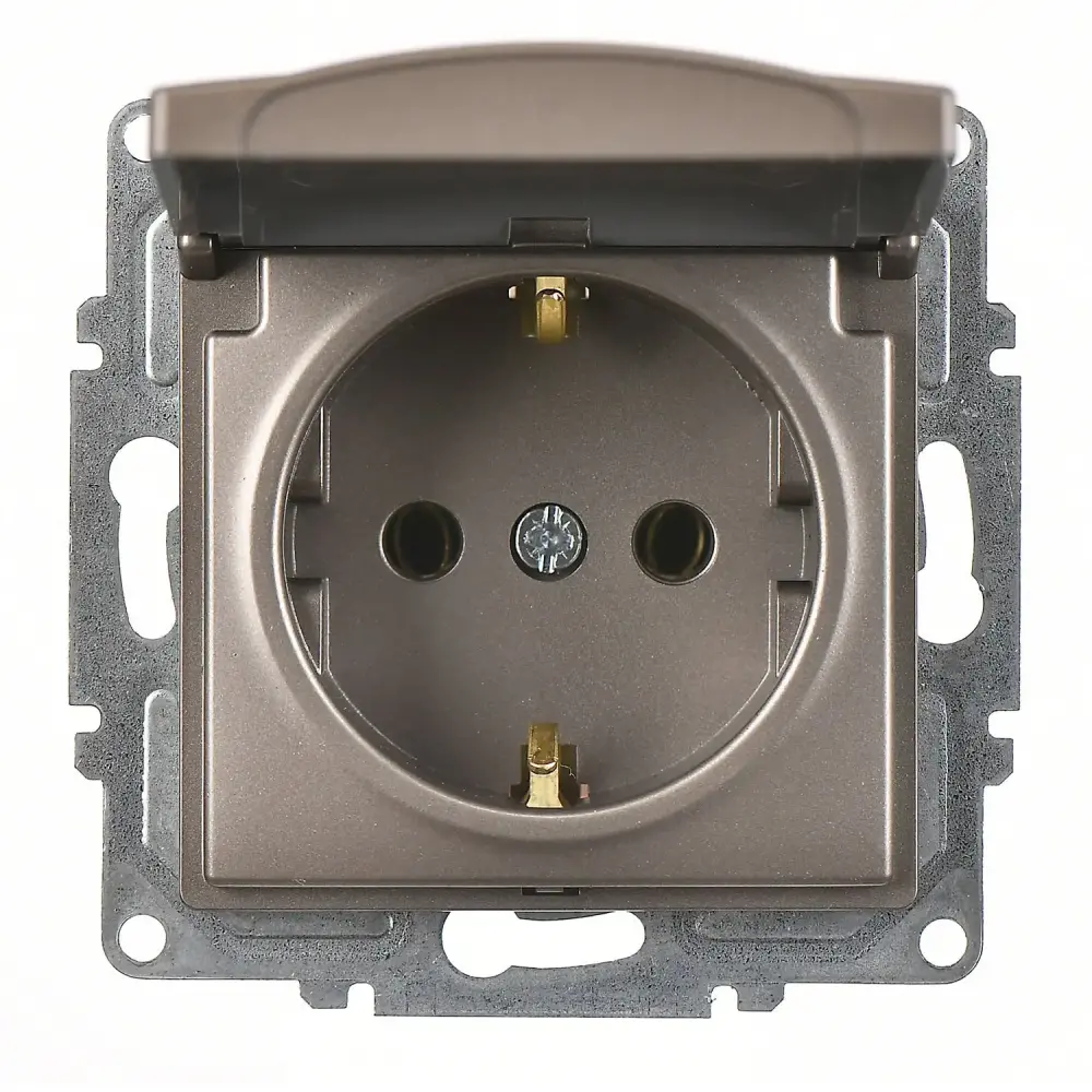 Visage Kapaklı Topraklı Priz (klipsli), Mocha (Mekanizma + Tuş/Kapak) - 1