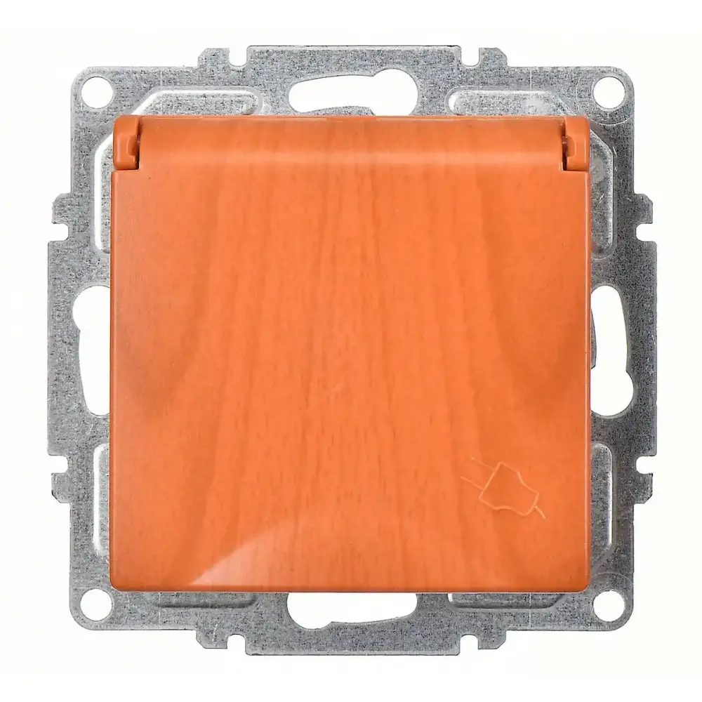 Visage Kapaklı Topraklı Priz, Meşe (Mekanizma + Tuş/Kapak) - 2