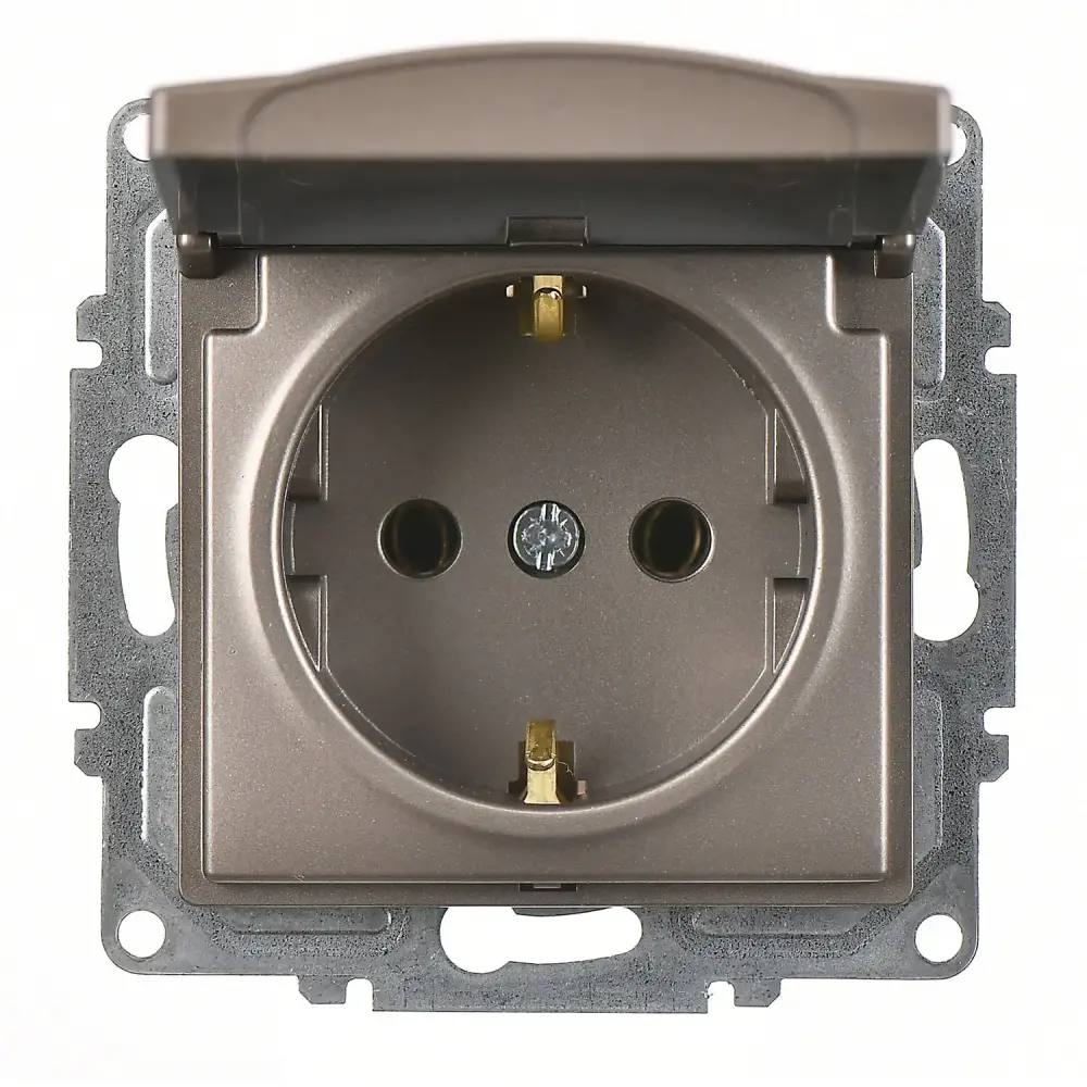 Visage Kapaklı Topraklı Priz, Mocha (Mekanizma + Tuş/Kapak) - 1