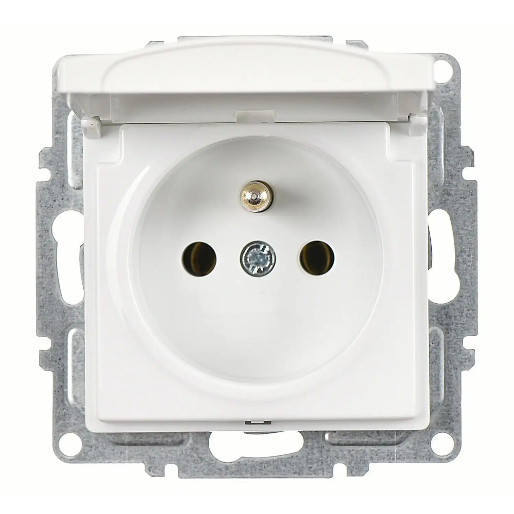 Visage Kapaklı UPS Priz, Beyaz (Mekanizma + Tuş/Kapak) - Günsan Elektrik