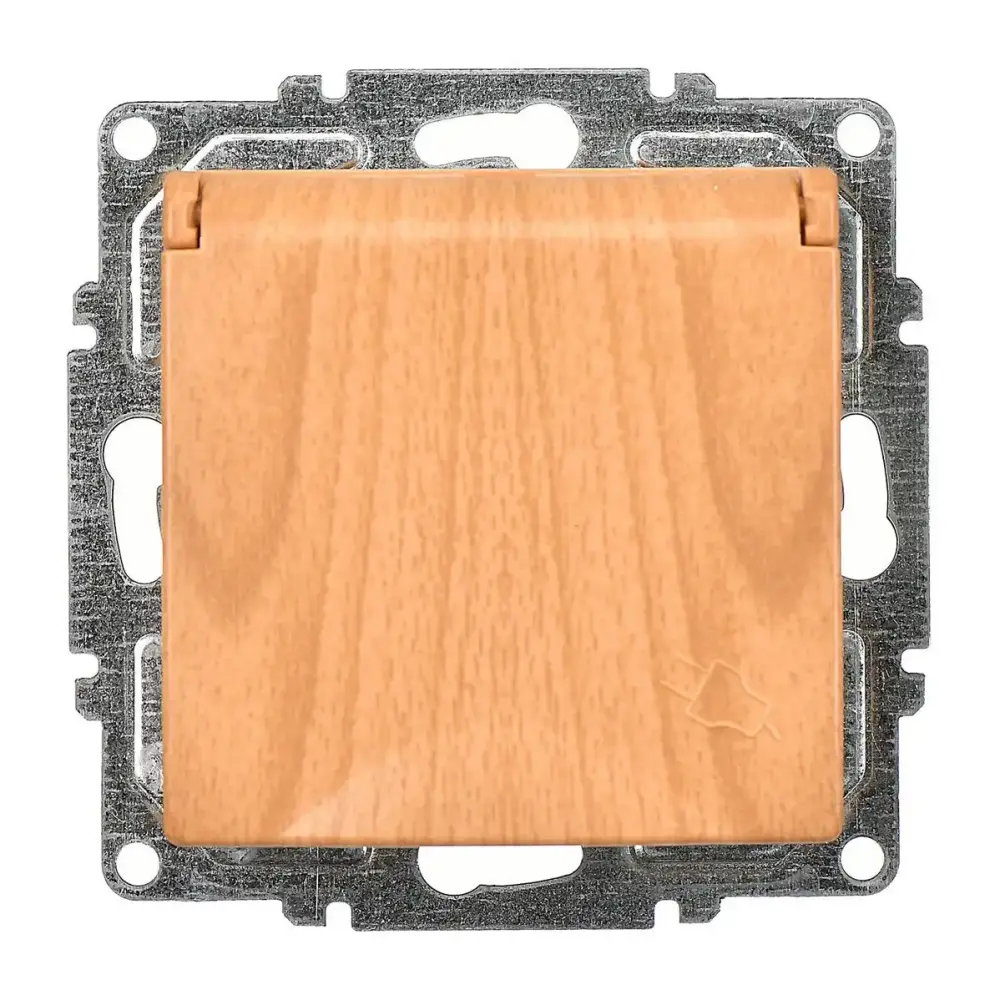 Visage Kapaklı UPS Priz (klipsli), Akçaağaç (Mekanizma + Tuş/Kapak) - 2