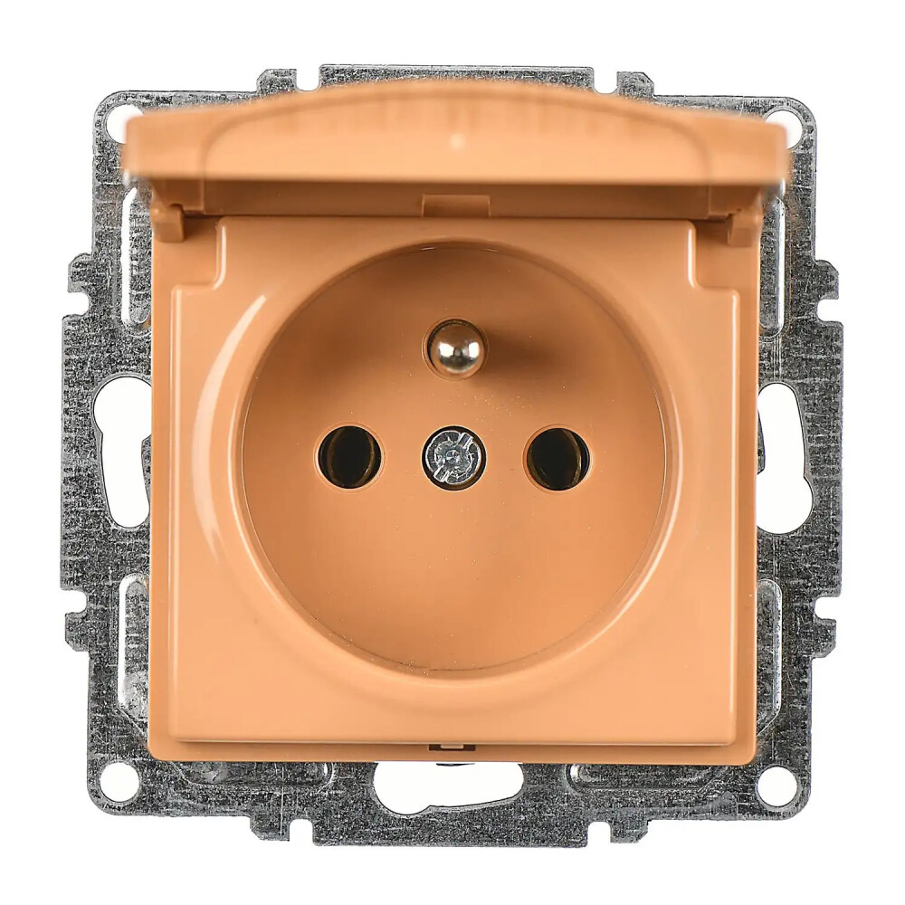 Visage Kapaklı UPS Priz (klipsli), Akçaağaç (Mekanizma + Tuş/Kapak) - Günsan Elektrik