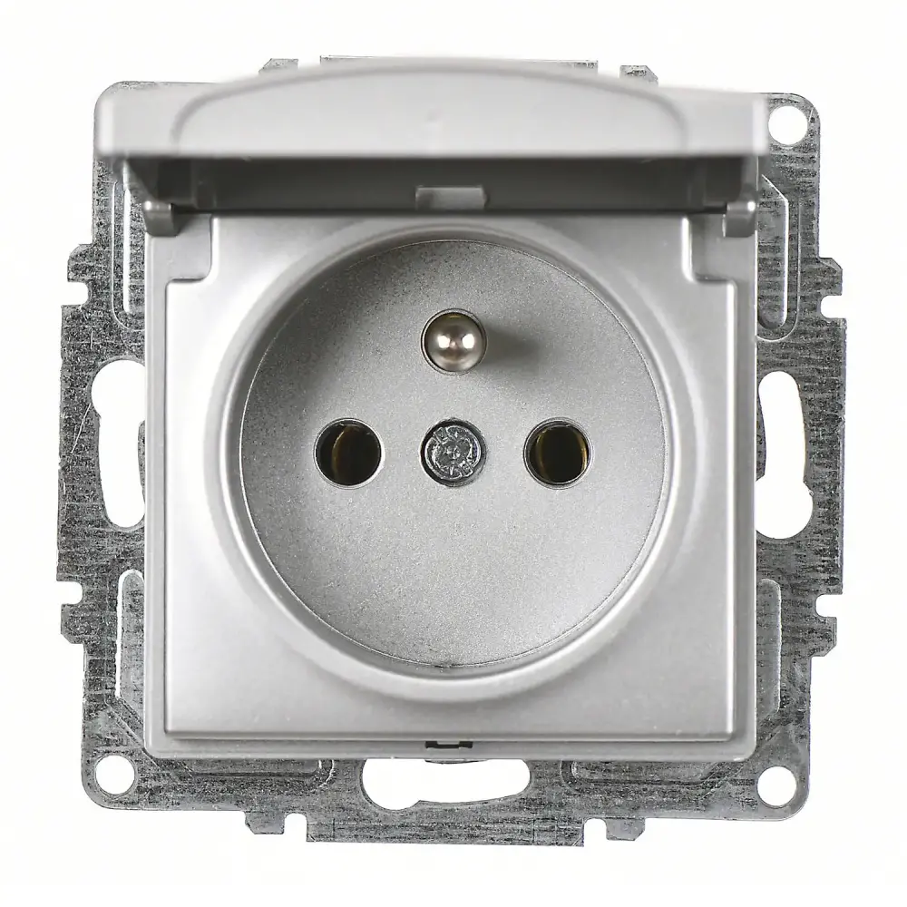 Visage Kapaklı UPS Priz (klipsli), Gümüş (Mekanizma + Tuş/Kapak) - 1