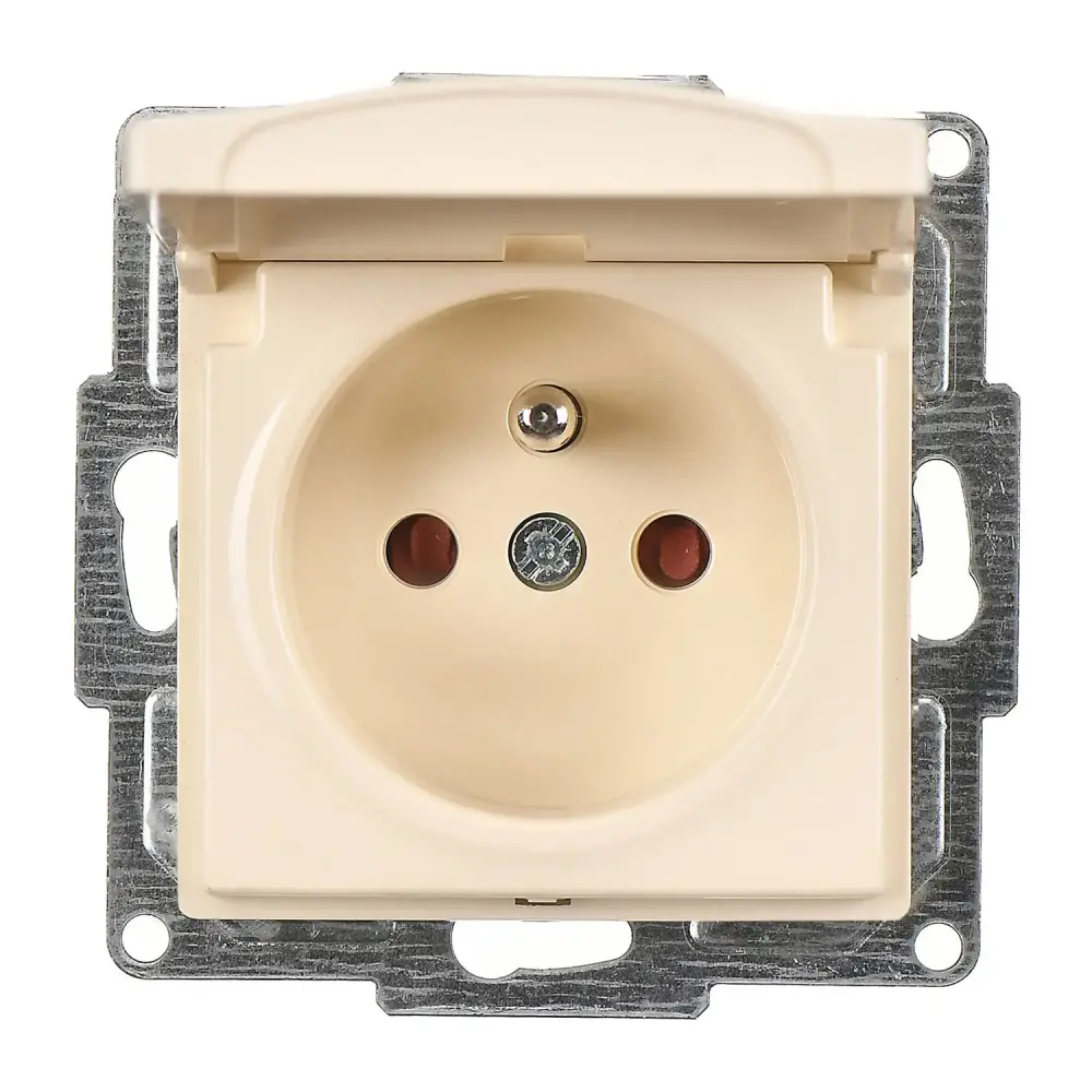 Visage Kapaklı UPS Priz (klipsli), Krem (Mekanizma + Tuş/Kapak) - 1