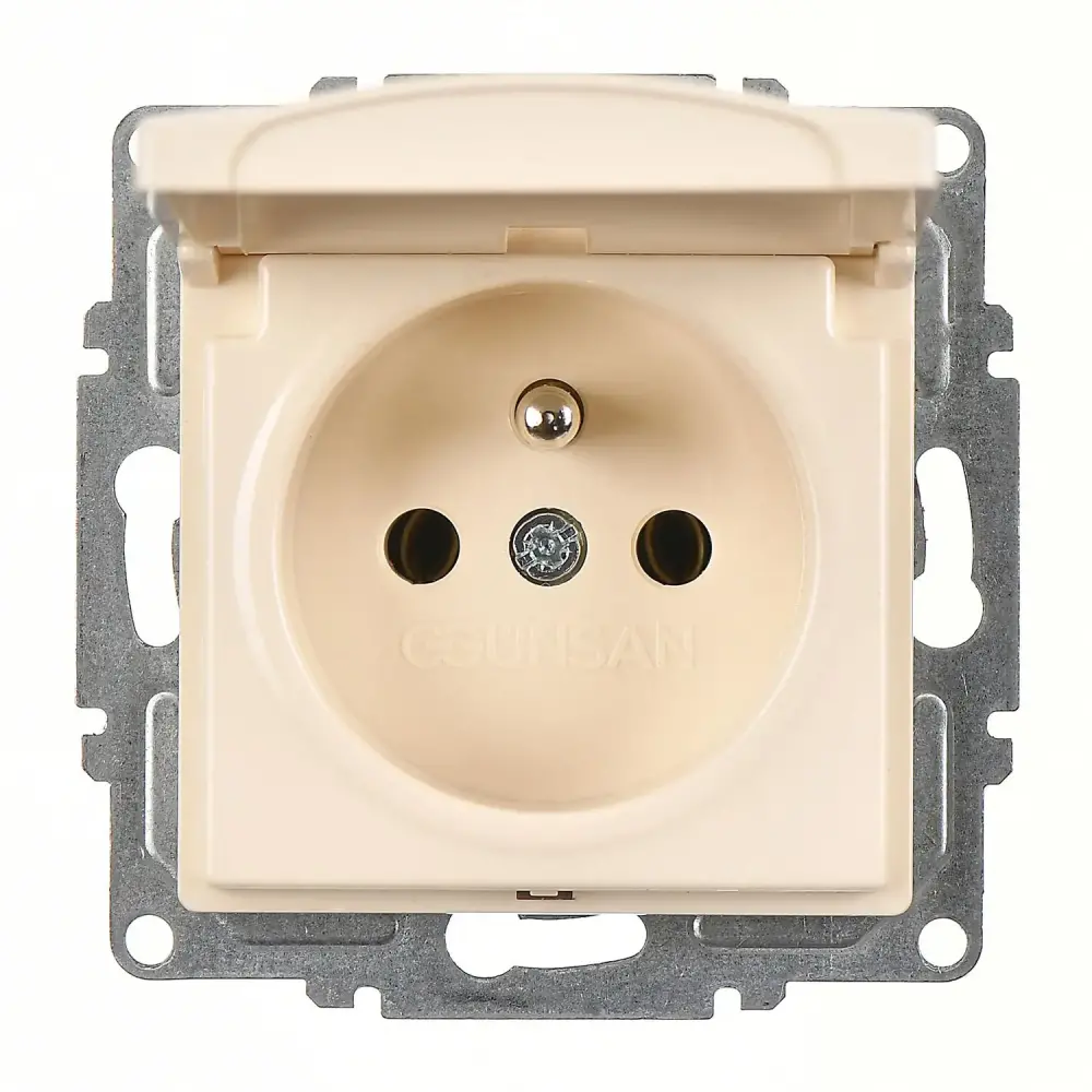 Visage Kapaklı UPS Priz, Krem (Mekanizma + Tuş/Kapak) 