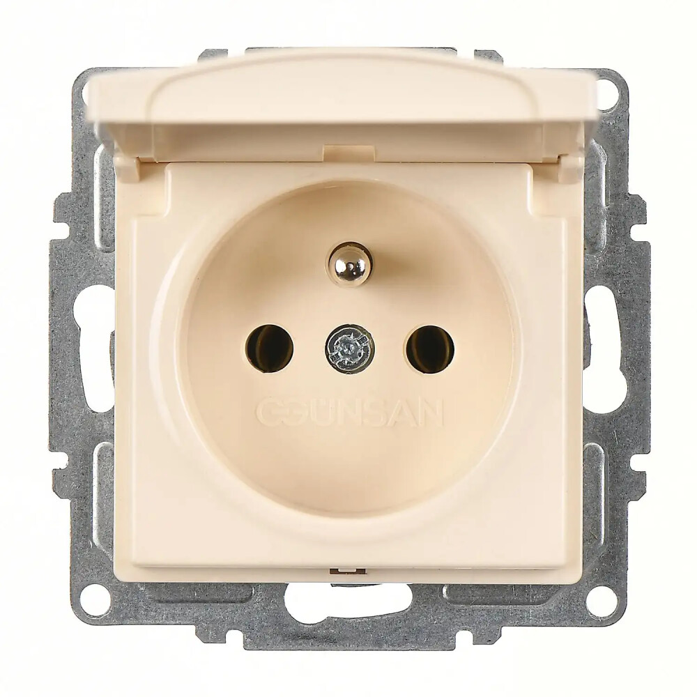 Visage Kapaklı UPS Priz, Krem (Mekanizma + Tuş/Kapak) - Günsan Elektrik