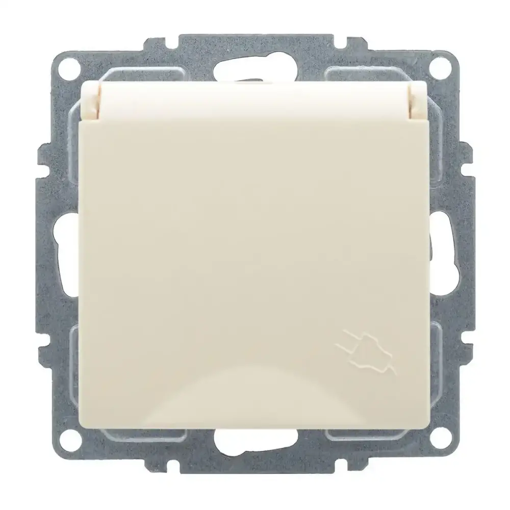 Visage Kapaklı UPS Priz, Krem (Mekanizma + Tuş/Kapak) - 2