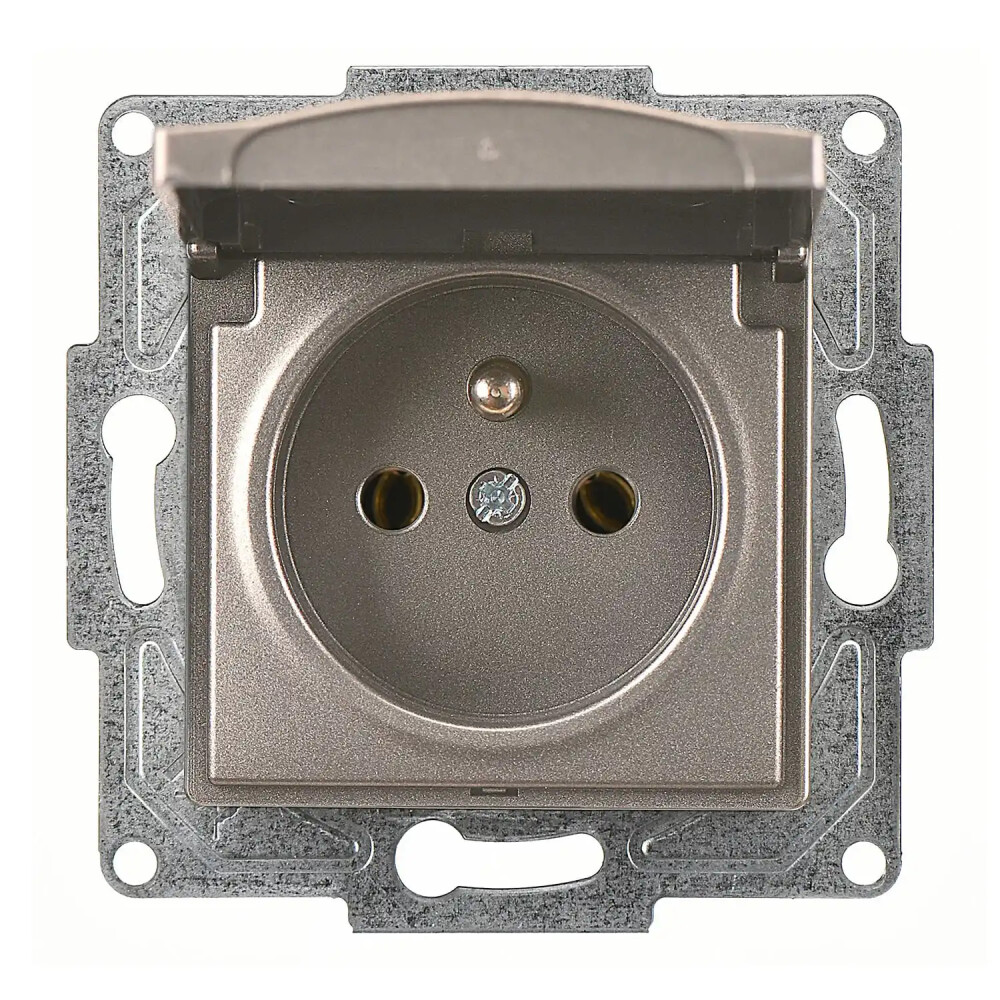 Visage Kapaklı UPS Priz, Mocha (Mekanizma + Tuş/Kapak) - Günsan Elektrik