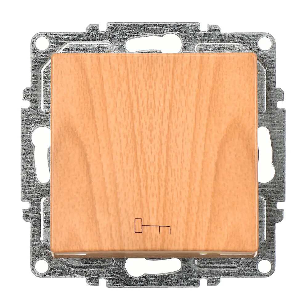 Push Button with Key Symbol, Maple - Günsan Elektrik