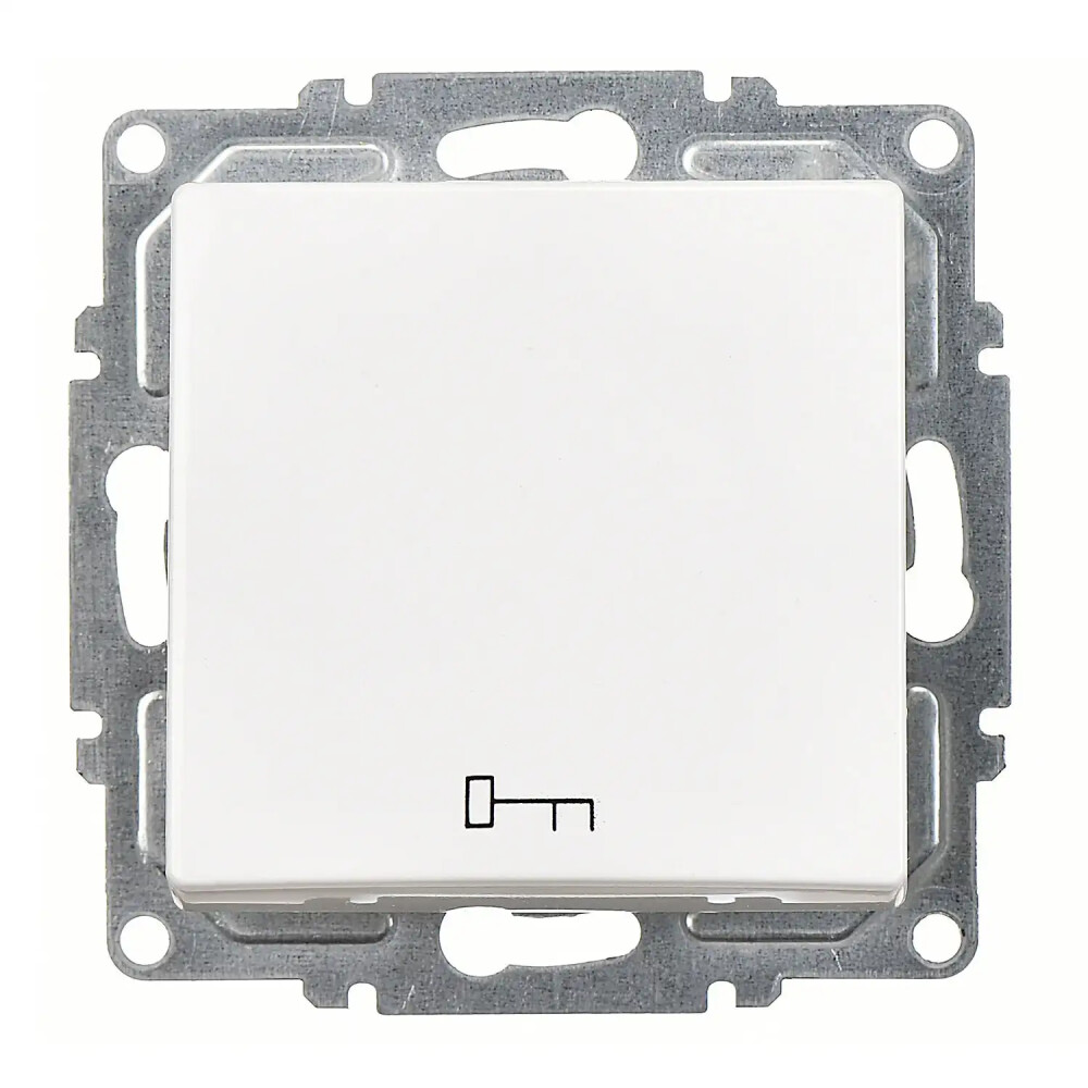 Push Button with Key Symbol, White - Günsan Elektrik