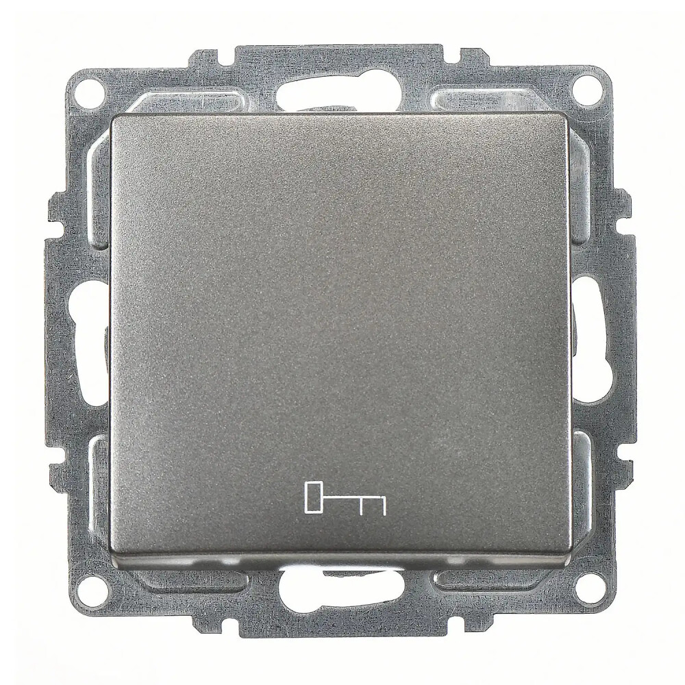 Push Button with Key Symbol, Smoked Gray - Günsan Elektrik