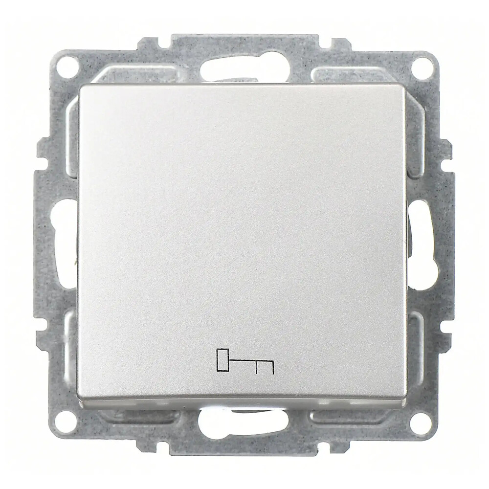 Visage Kapı Otomatiği (klipsli), Gümüş (Mekanizma + Tuş/Kapak) - Günsan Elektrik