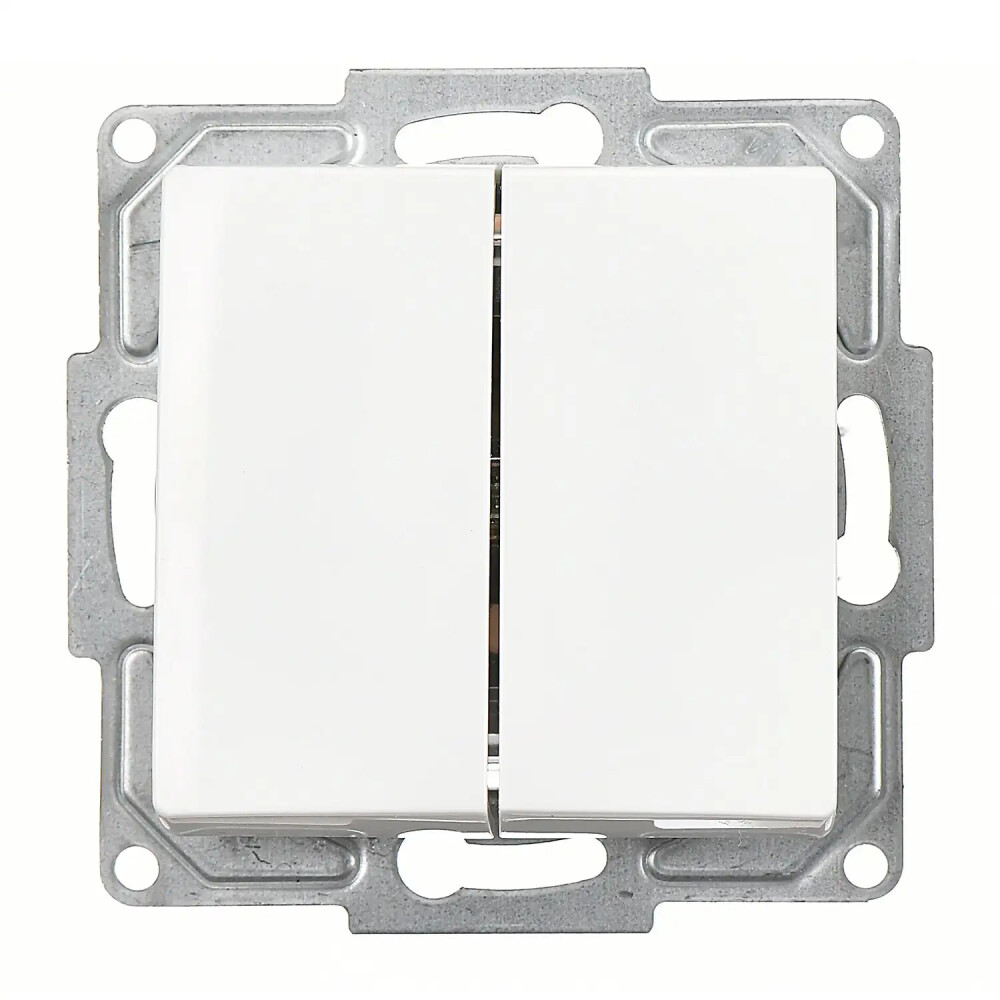 2 Gang Switch, White - Günsan Elektrik