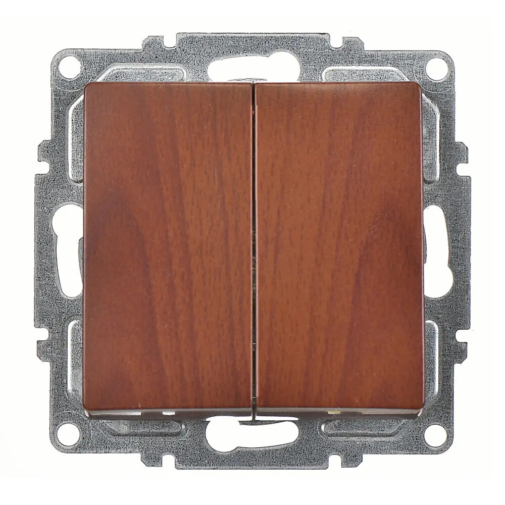 Visage Komütatör (klipsli), Ceviz (Mekanizma + Tuş/Kapak) - Günsan Elektrik