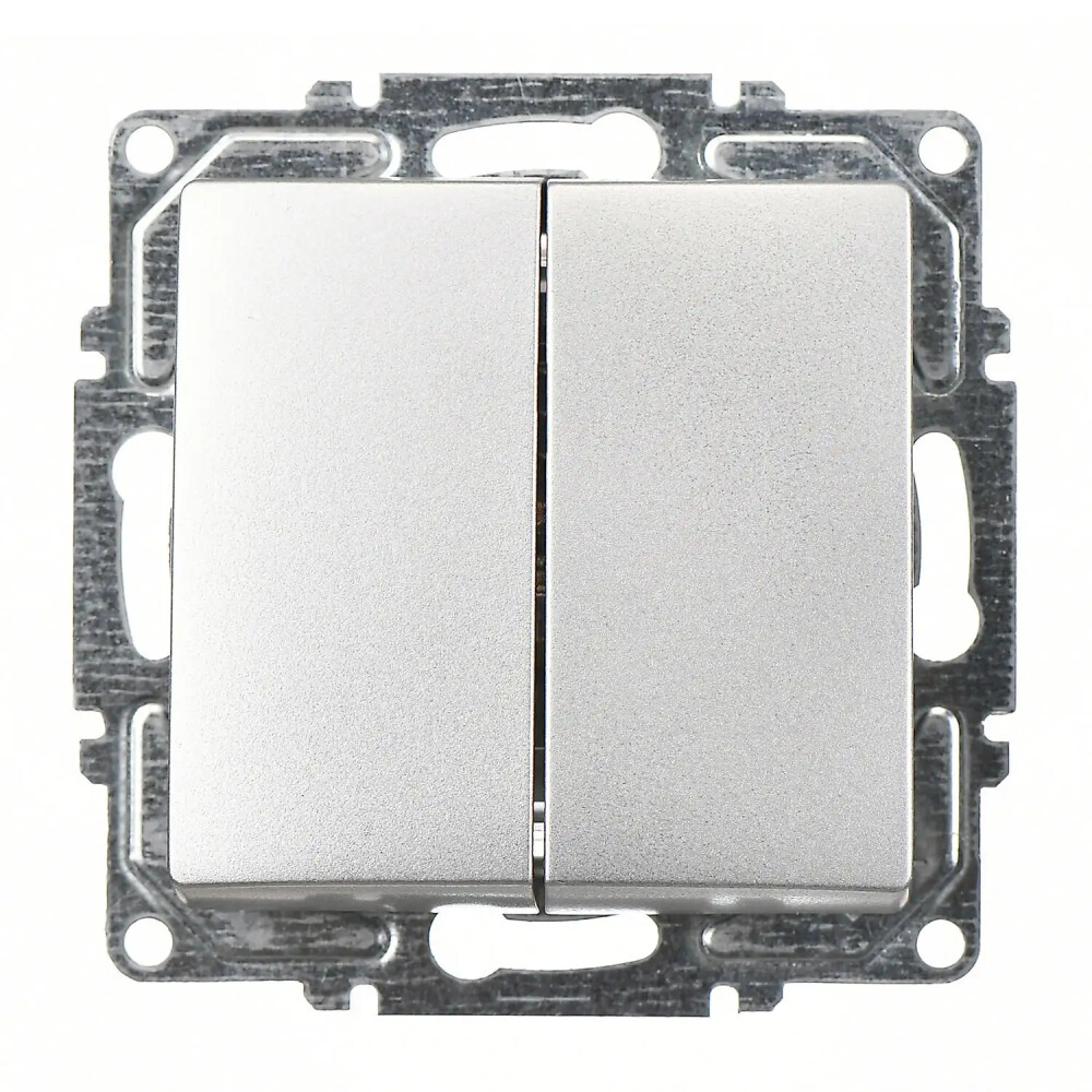 Visage Komütatör (klipsli), Gümüş (Mekanizma + Tuş/Kapak) - Günsan Elektrik