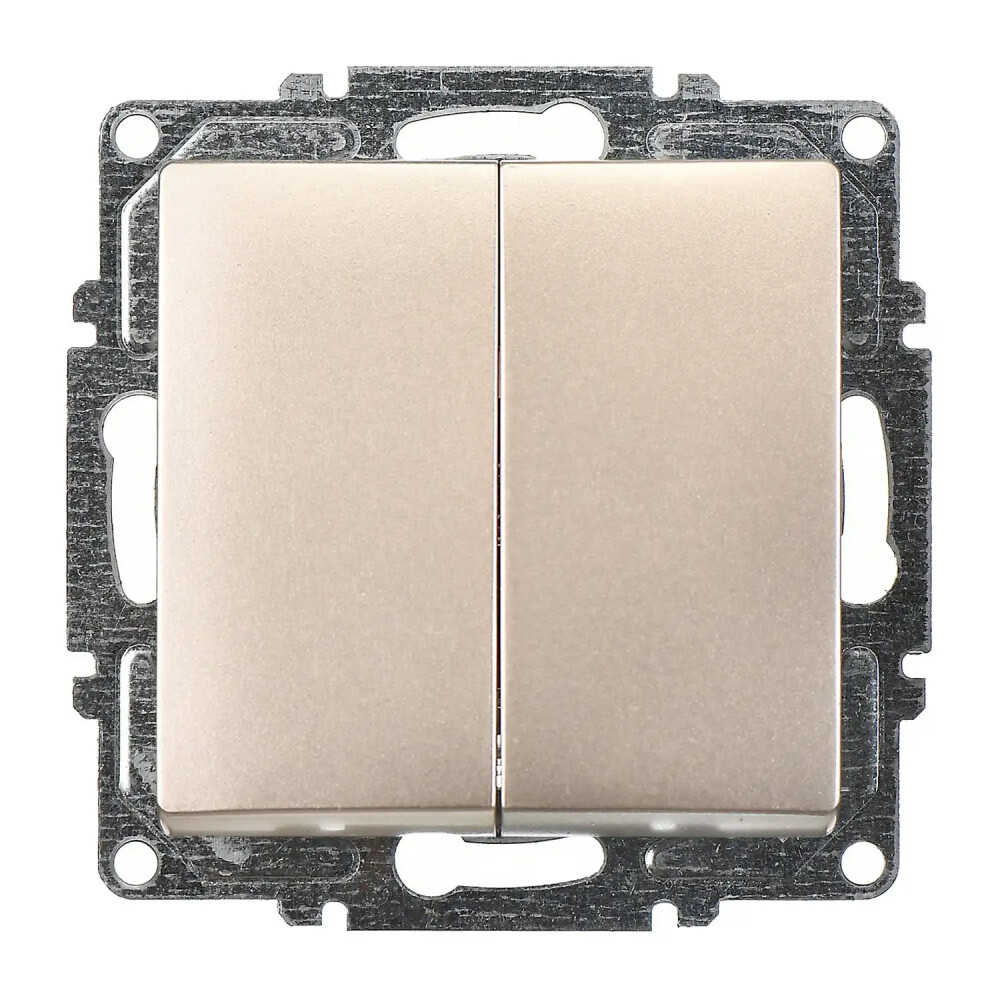 Visage Komütatör (klipsli), Metalik Bej (Mekanizma + Tuş/Kapak) - Günsan Elektrik