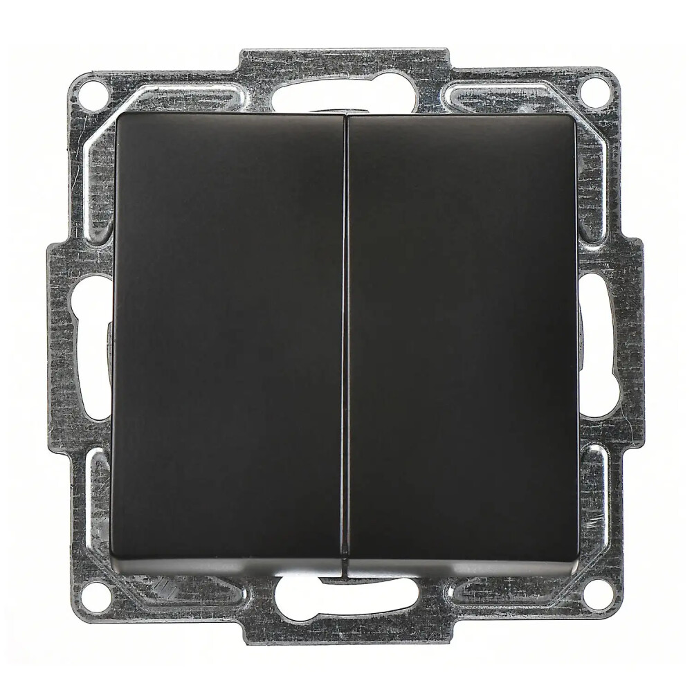 Visage Komütatör (klipsli), Metalik Siyah (Mekanizma + Tuş/Kapak) - Günsan Elektrik