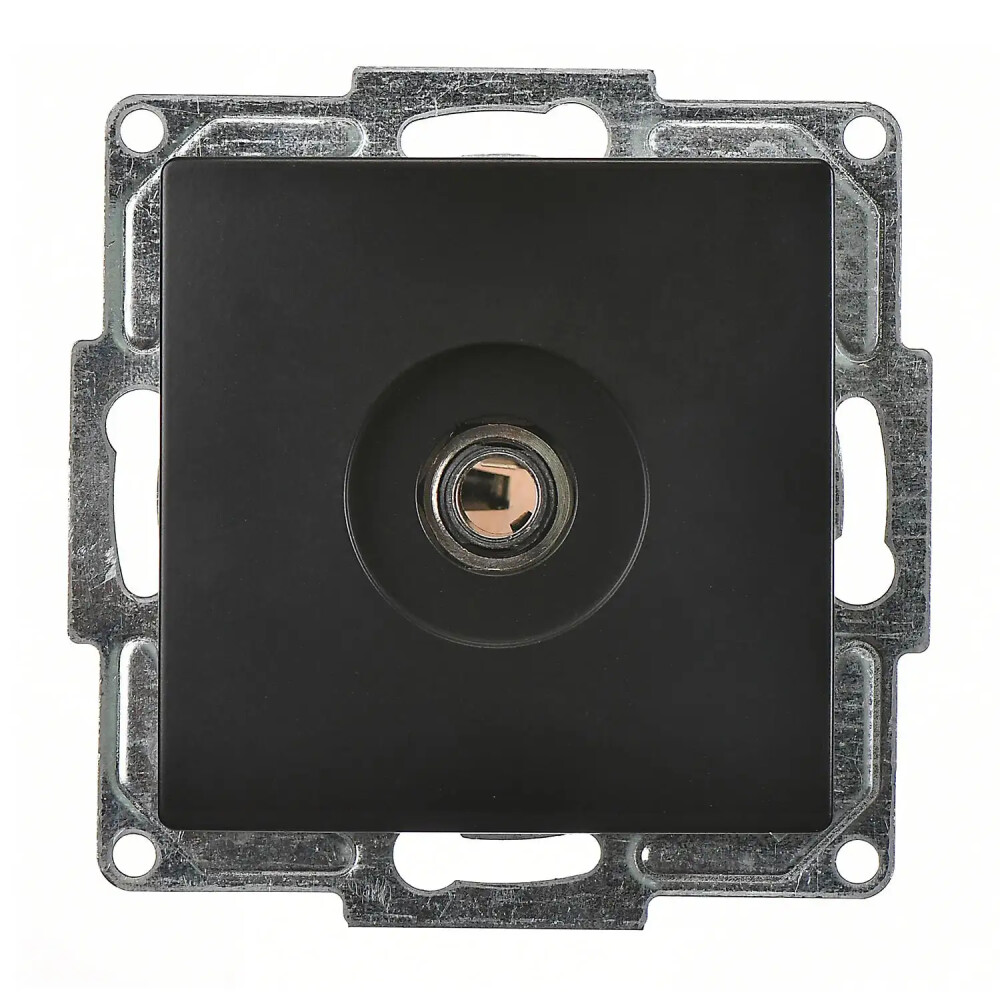 Visage Mikrofon Prizi, Metalik Siyah (Mekanizma + Tuş/Kapak) - Günsan Elektrik