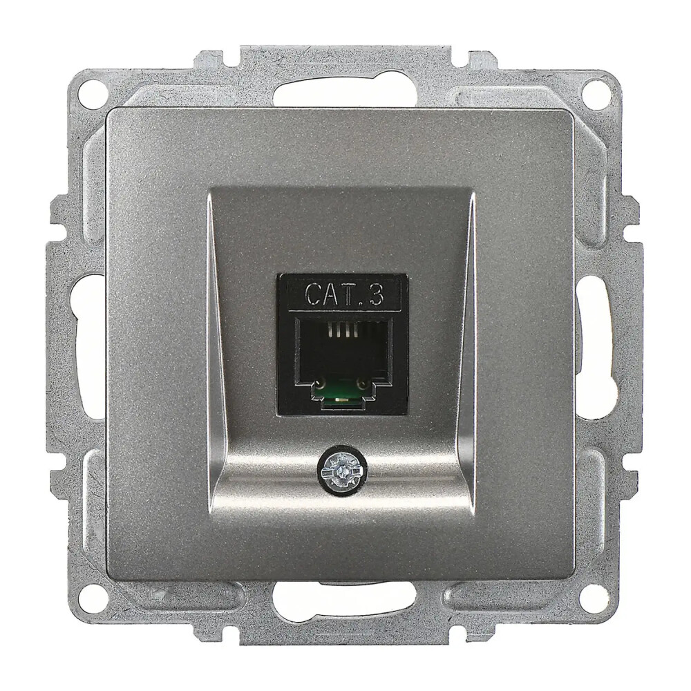 Visage Nümeris Telefon Prizi (Cat3), Füme (Mekanizma + Tuş/Kapak) - Günsan Elektrik