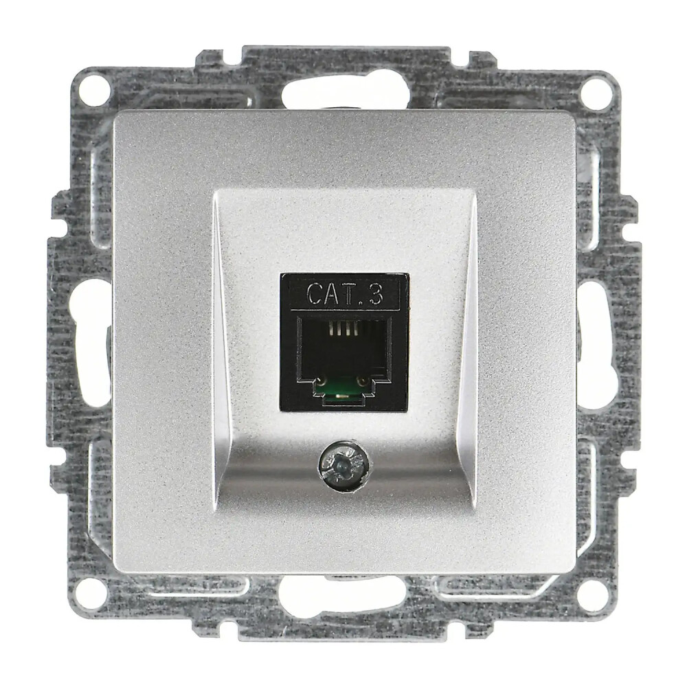 Visage Nümeris Telefon Prizi (Cat3), Gümüş (Mekanizma + Tuş/Kapak) - Günsan Elektrik