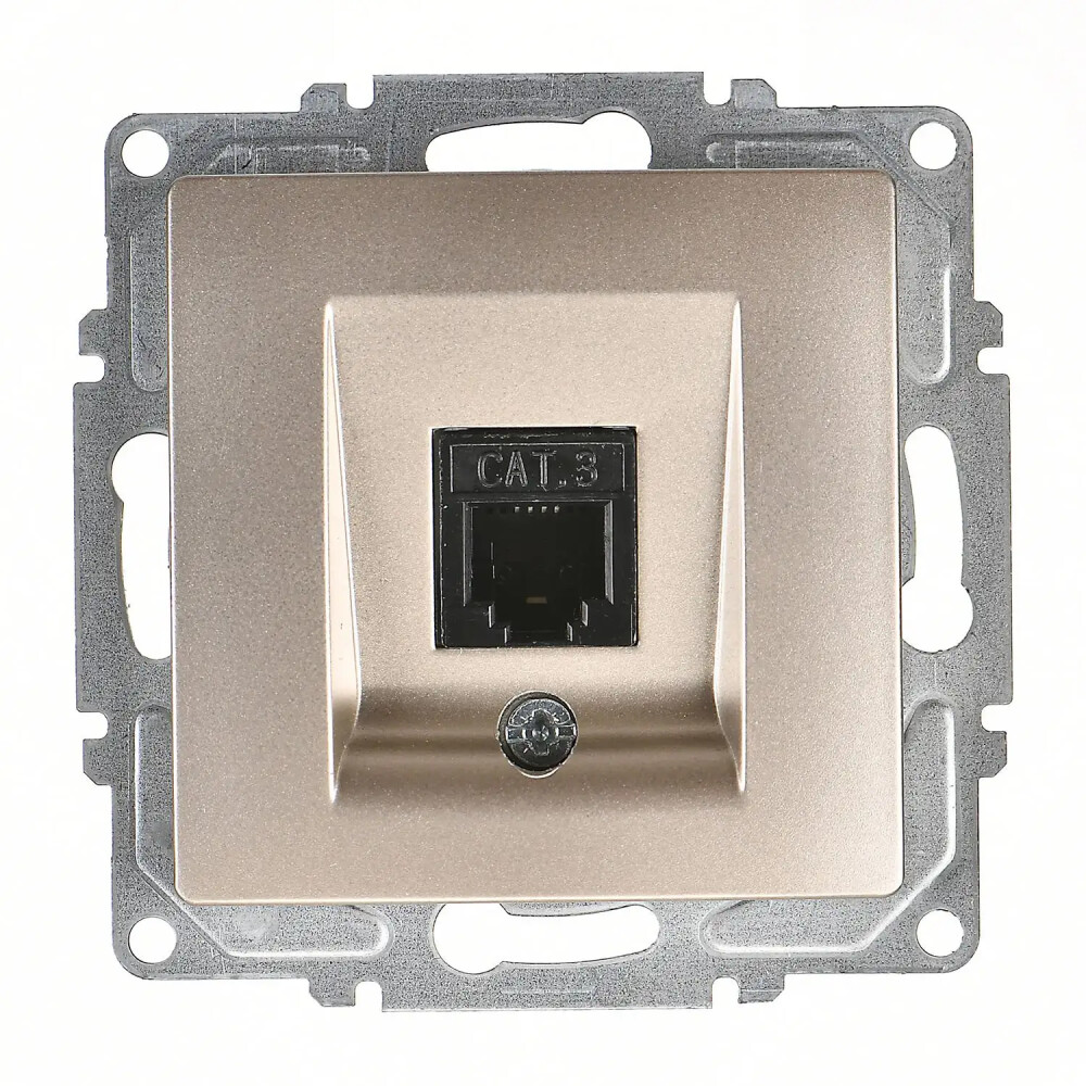 Visage Nümeris Telefon Prizi (Cat3), Metalik Bej (Mekanizma + Tuş/Kapak) - Günsan Elektrik