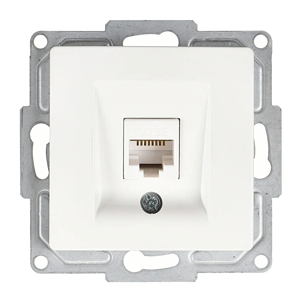 Visage Tekli Data Prizi (RJ45 Cat5E), Beyaz (Mekanizma + Tuş/Kapak) - Günsan Elektrik