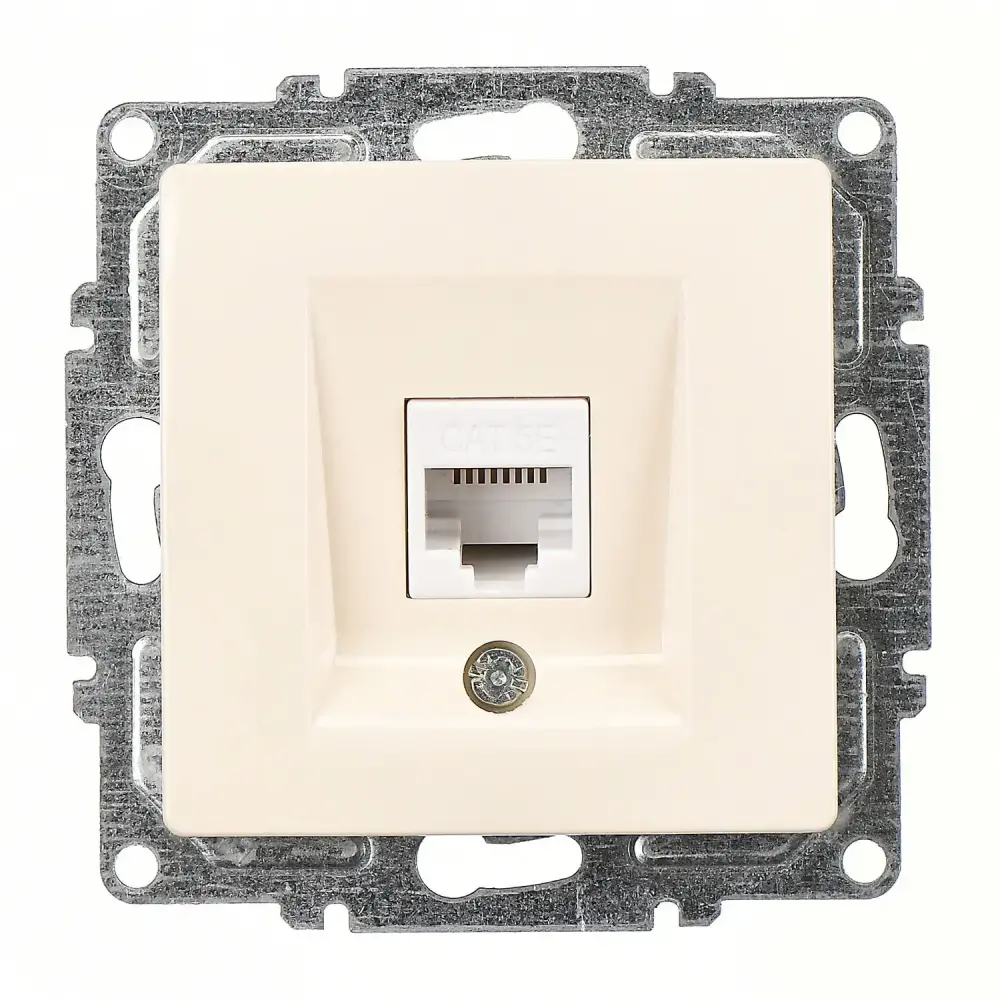Visage Tekli Data Prizi (RJ45 Cat5E), Krem (Mekanizma + Tuş/Kapak) - 1