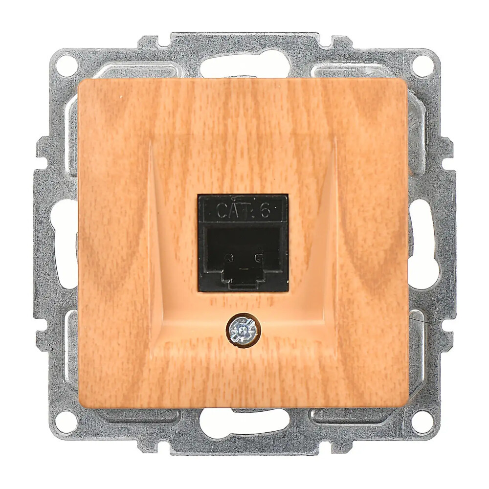 Visage Tekli Data Prizi (RJ45 Cat6), Akçaağaç (Mekanizma + Tuş/Kapak) - Günsan Elektrik