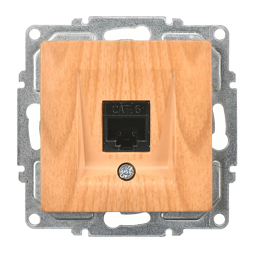 Visage Tekli Data Prizi (RJ45 Cat6), Akçaağaç (Mekanizma + Tuş/Kapak) 