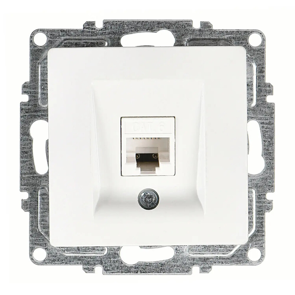 Visage Tekli Data Prizi (RJ45 Cat6), Beyaz (Mekanizma + Tuş/Kapak) - Günsan Elektrik