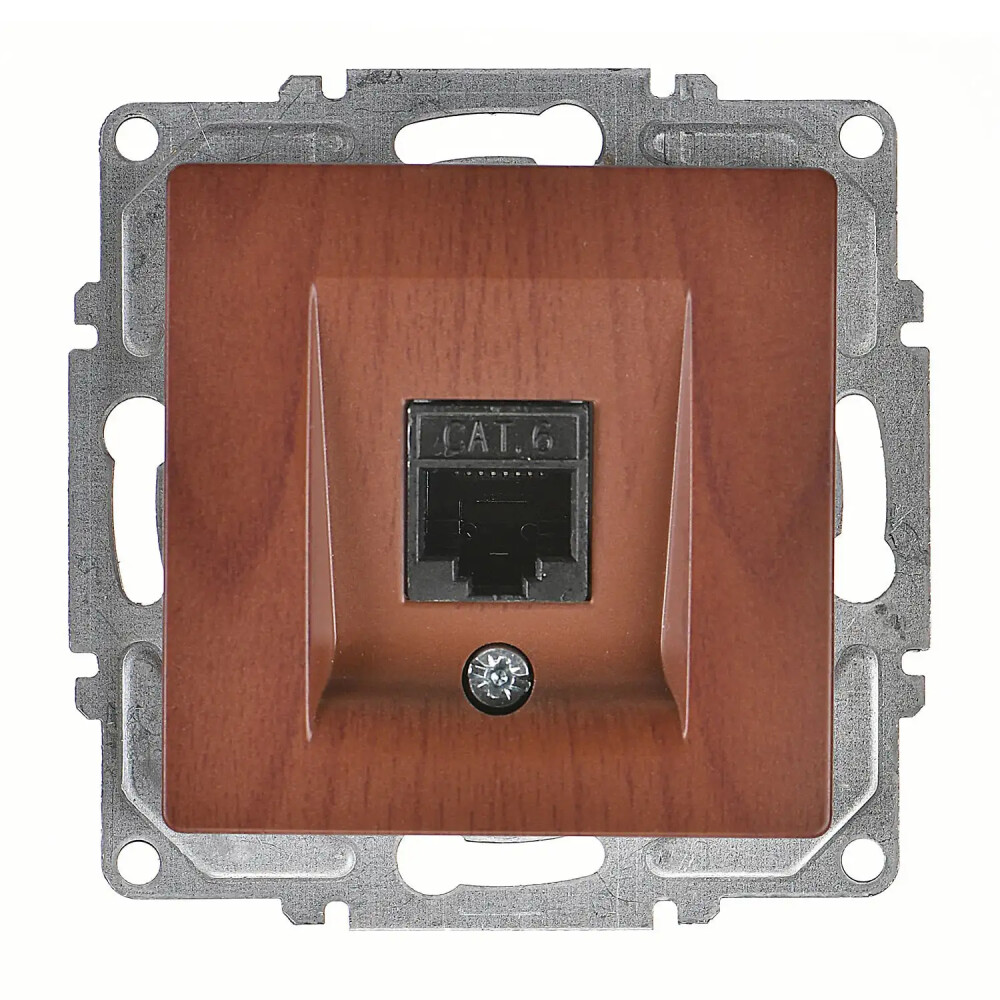 Visage Tekli Data Prizi (RJ45 Cat6), Ceviz (Mekanizma + Tuş/Kapak) - Günsan Elektrik