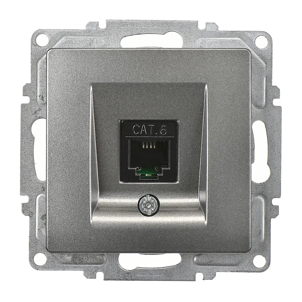 Visage Tekli Data Prizi (RJ45 Cat6), Füme (Mekanizma + Tuş/Kapak) - Günsan Elektrik