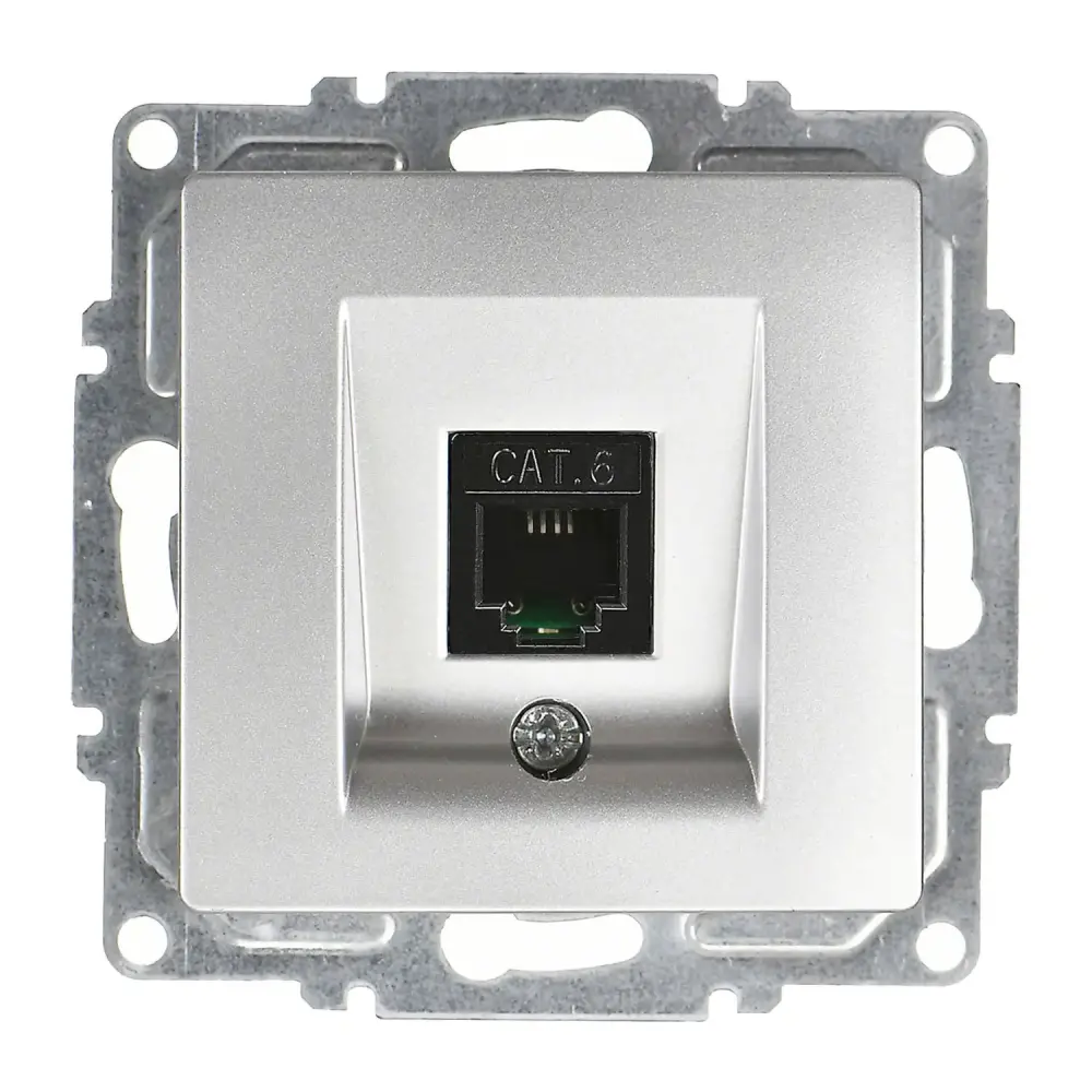 Visage Tekli Data Prizi (RJ45 Cat6), Gümüş (Mekanizma + Tuş/Kapak) 