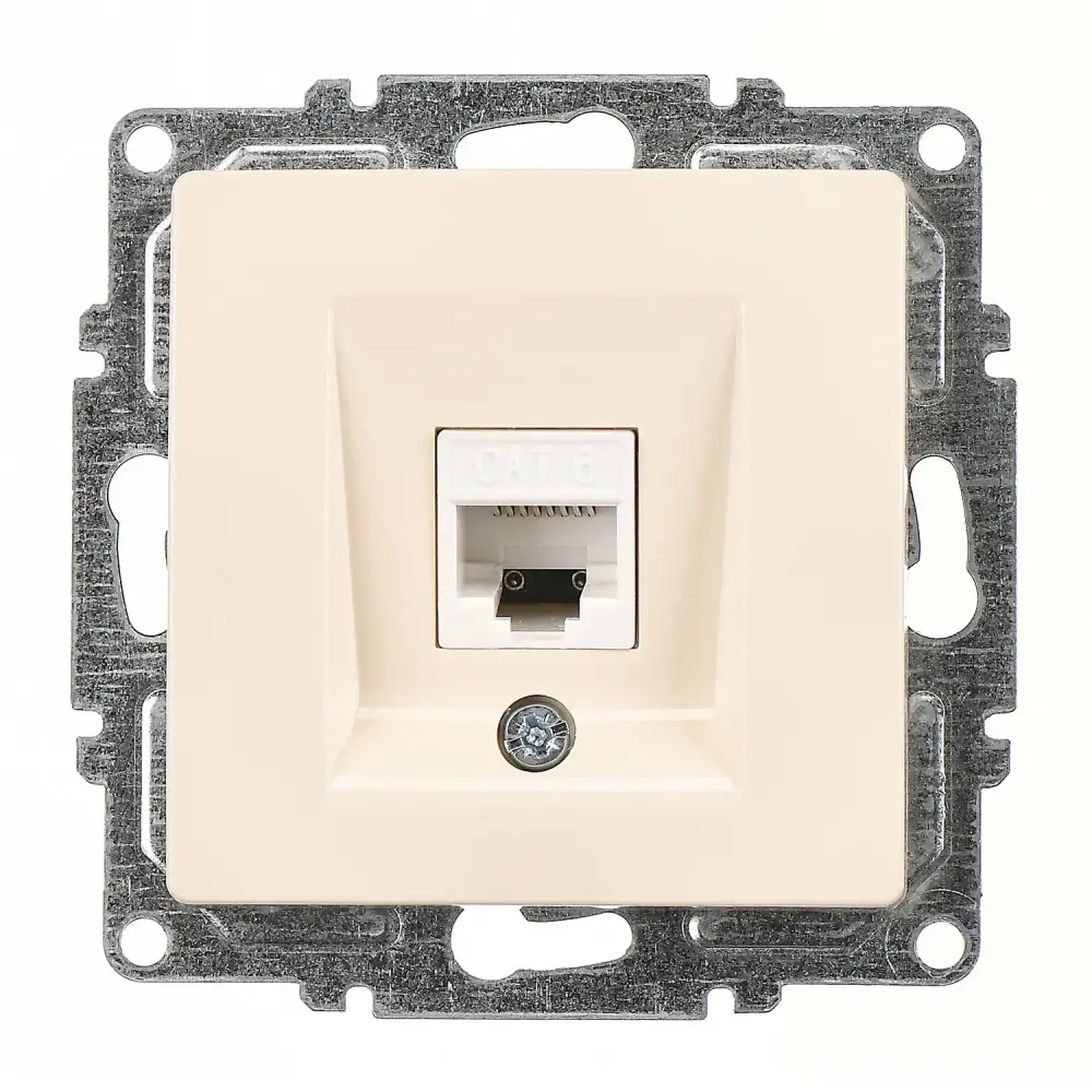 Visage Tekli Data Prizi (RJ45 Cat6), Krem (Mekanizma + Tuş/Kapak) - 1
